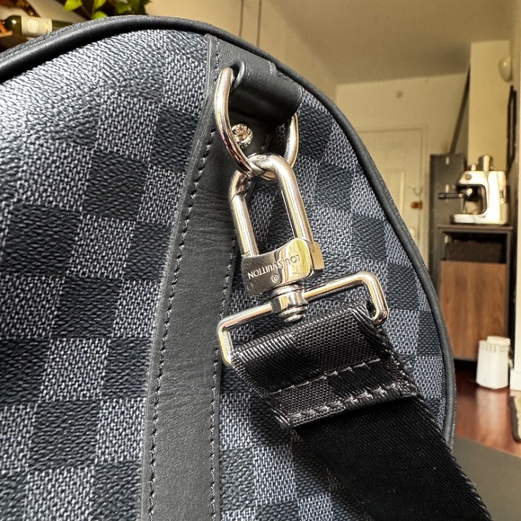 Louis Vuitton Keepall Bandoulière 50 Damier Graphite Leather & Canvas Split Duff - Picture 5 of 16